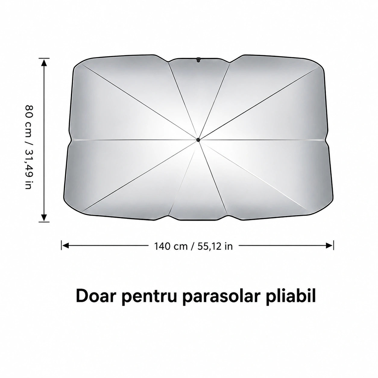 PARASOLAR MASINA PLIABIL TIP UMBRELA 140 x 80CM